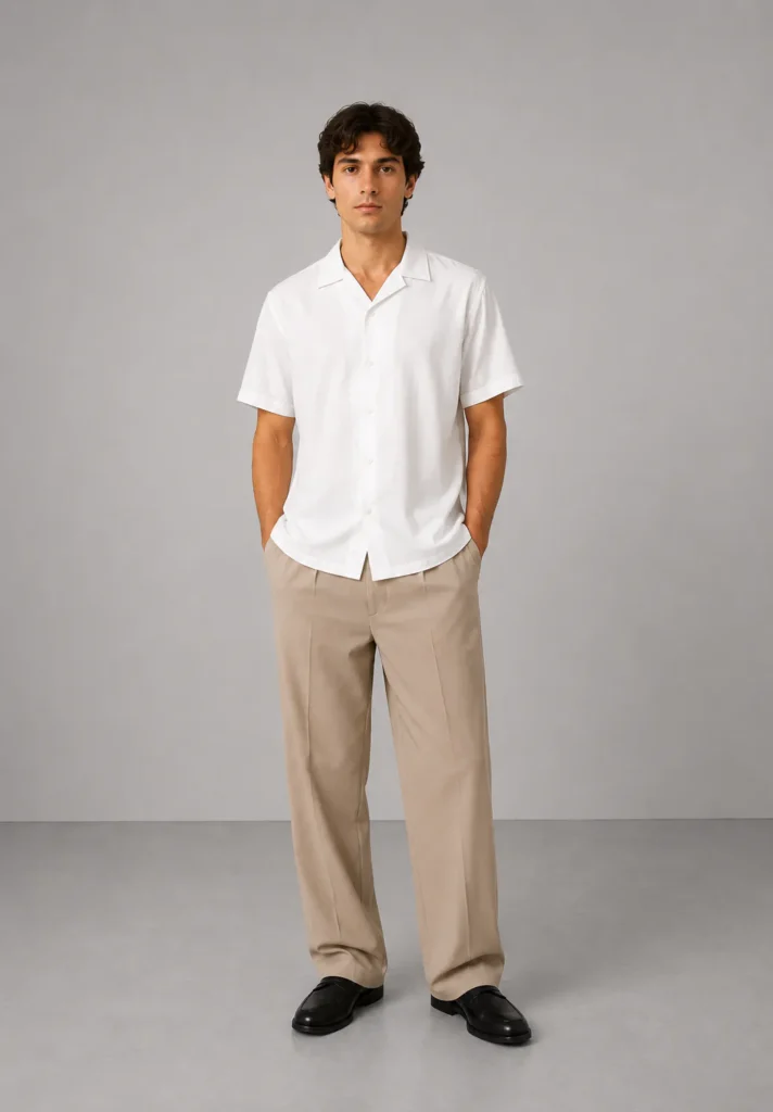 Aesthetik Lumino Cove Shirt i Ivory White set forfra på model
