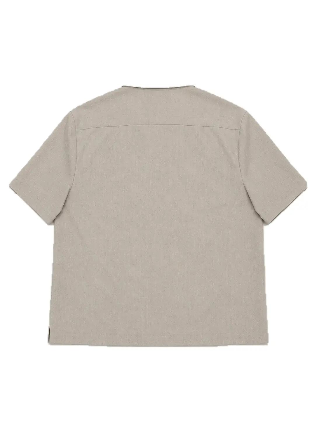 Sandfarvet Aesthetik Veyra Sandweave skjorte set bagfra